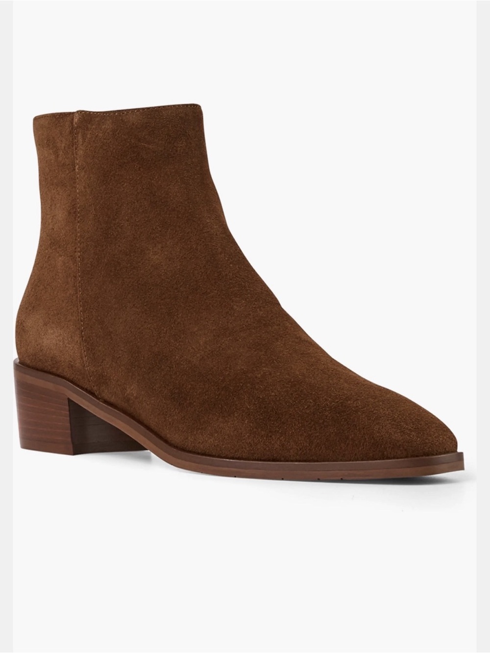 Aquatalia Reeta Luxe Waterproof Suede Booties Brandy Brown Western Luxe Size 7.5